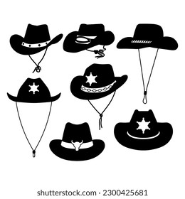 Cowboys hat silhouette templates for cutting programs clipart svg