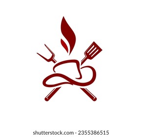 cowboys hat and spatula logo vector