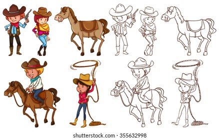 Dessin Cowboy Images Photos Et Images Vectorielles De Stock Shutterstock