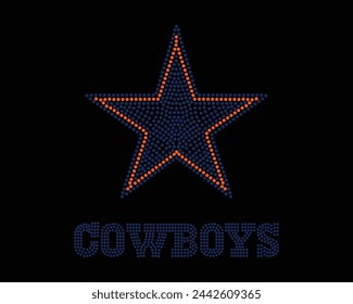 Cowboys Logo Vector Rhinestone t-shirt design