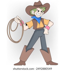 cowboys with mocking laughing faces, shepherds carrying lasso ropes