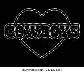 Cowboys Vector Rhinestone t shirt design