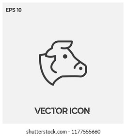 Cow,buffalo face vector icon illustration.Flat cow,buffalo vector logo icon.Premium quality.