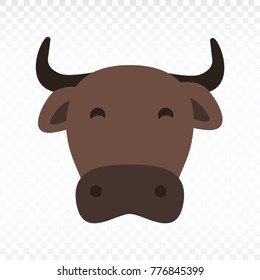 Cow-Cartoon cow head isolated from white background.