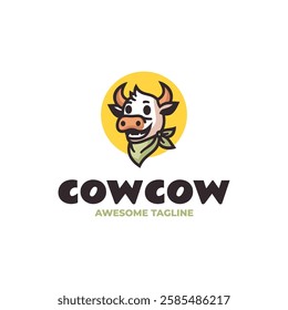 Cowcow Simple Mascot Logo Template