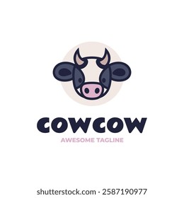 Cowcow Simple Mascot Logo Template