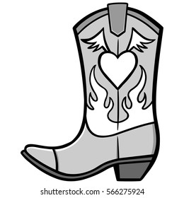 Cowgirl Boot Illustration