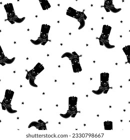 Cowgirl Boots Cowboy Boots Fun Y2K Pattern Stars