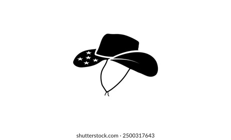 Cowgirl Hat, black isolated silhouette
