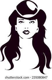 Cowgirl With Long Wavy Hair