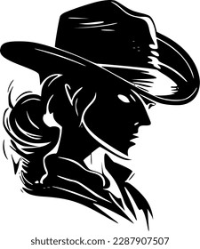 Cowgirl | Minimalistische und einfache Silhouette - Vektorgrafik