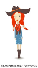 cowgirl on a white background