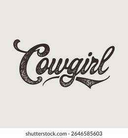 Cowgirl Rustic Rodeo Typography Graphic