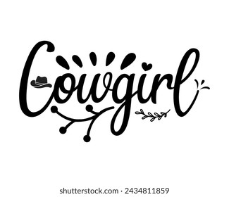 cowgirl sassy typography t-shirt design