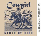 Cowgirl state of mind t shirt, Cowgirl boot for Women Western Cowgirls T-Shirt.  western desert design for t shirt, sticker, poster, graphic print, vintage floral design, aztech artwork.