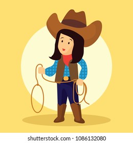 Cowgirl Throws Lasso Rodeo Western Design Stock Vector (Royalty Free ...