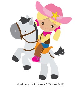 Cowgirl vector cartoon illustration
