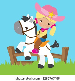 Cowgirl Vector Cartoon Illustration Stock Vector (Royalty Free ...