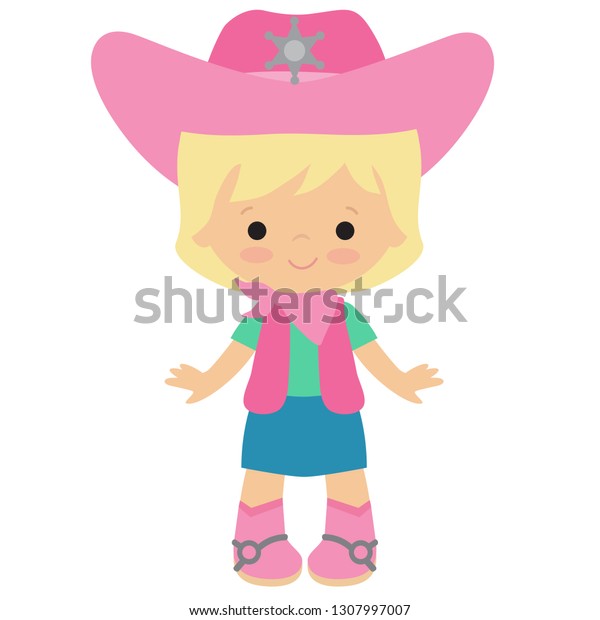 Cowgirl Vector Cartoon Illustration Stock Vector (Royalty Free ...