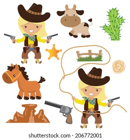 Cowgirl vector illustration