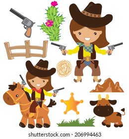 Cowgirl vector illustration