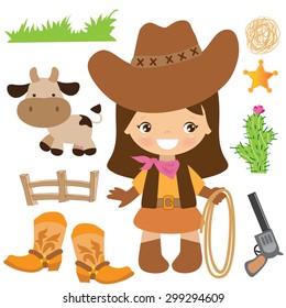 Cowgirl vector illustration