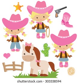 Cowgirl vector illustration