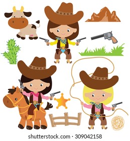 Cowgirl vector illustration