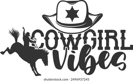 Cowgirl Vibes - Rodeo Illustration