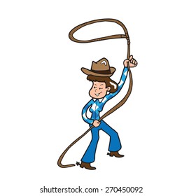 Cowgirl woman character cartoon vector