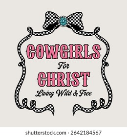 Cowgirls for Christ Retro Ribbon Graphic