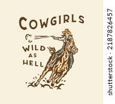 cowgirls illustration wild design rodeo badge horse vintage t shirt