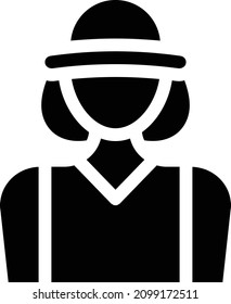 cowgril vector illustration isolated on a transparent background . glyph vector icons for concept or web graphics.