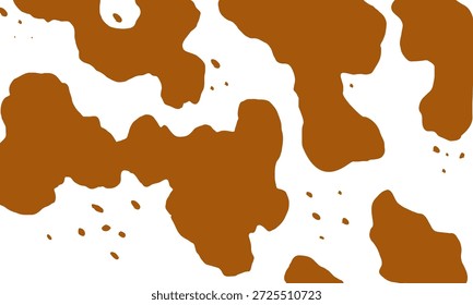 O couro de vaca tem manchas marrons na superfície branca. Textura de impressão de pele de vaca. Conceito de padrão de couro de gado para design e impressão. Design para pôster, papel de parede, tecido, fundo