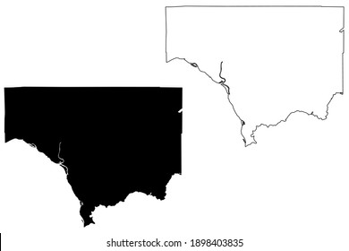 Cowlitz County, State of Washington (U.S. county, United States of America, USA, U.S., US) map vector illustration, scribble sketch Cowlitz map