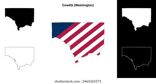 Cowlitz County (Washington) Outline-Kartenset