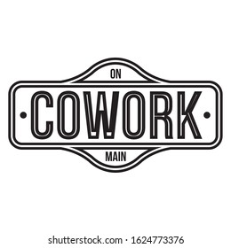 Cowork logo type emblem design