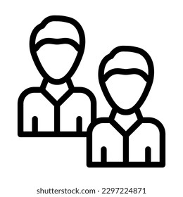 Coworker Vector Line Icon Design