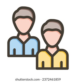 Coworker Vector Thick Line Filled Colors Icon For Personal And Commercial Use.
