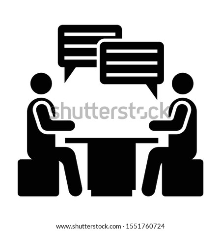 Coworkers discussion concept vector icon design