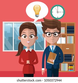 Coworkers at office cartoons