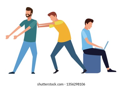 Coworkers teamwork cartoon