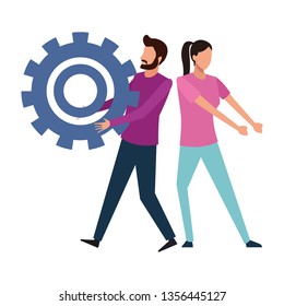 Coworkers teamwork cartoon