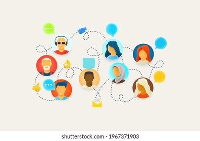 Co-workers works via internet connection. Online dialog 