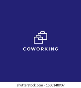 Coworking Briefcase Logo Vector Design. Eps10