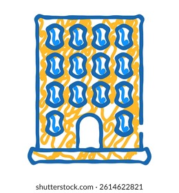 coworking building doodle icon sketch vector. coworking building sign. isolated symbol illustration