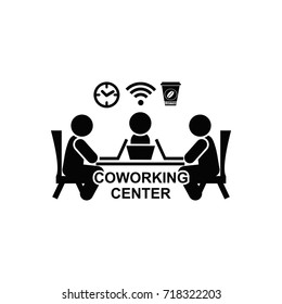 Coworking center vector icon
