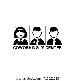 Coworking center vector icon