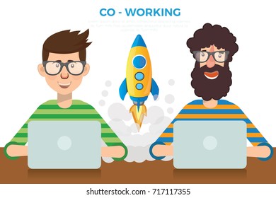 Co-working concept design,vector