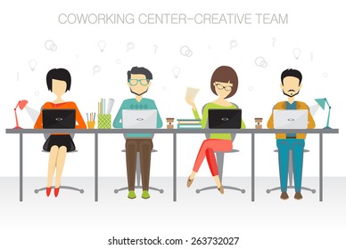 coworking, creative team concept